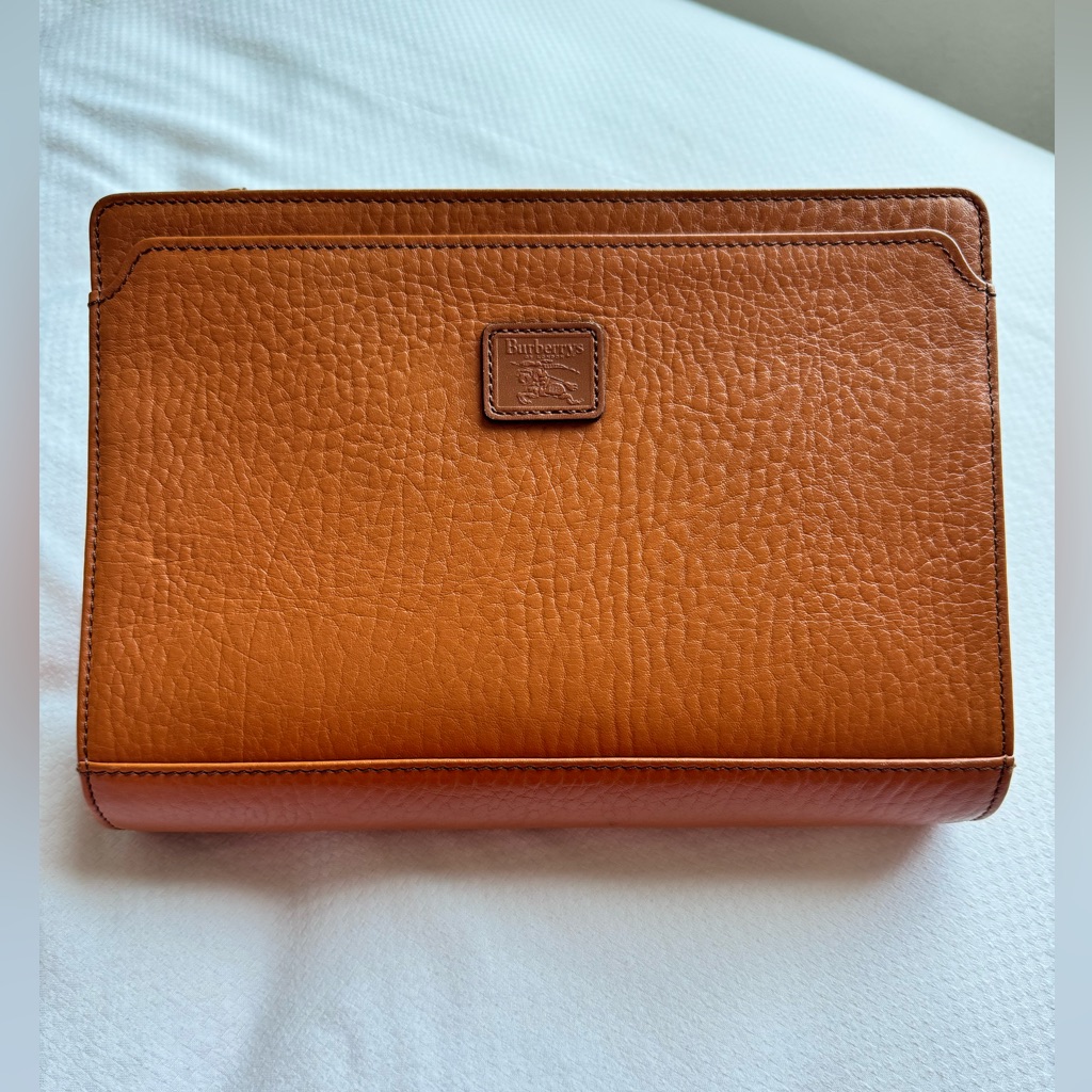 Burberry Brown Leather Clutch Bag (Unisex)